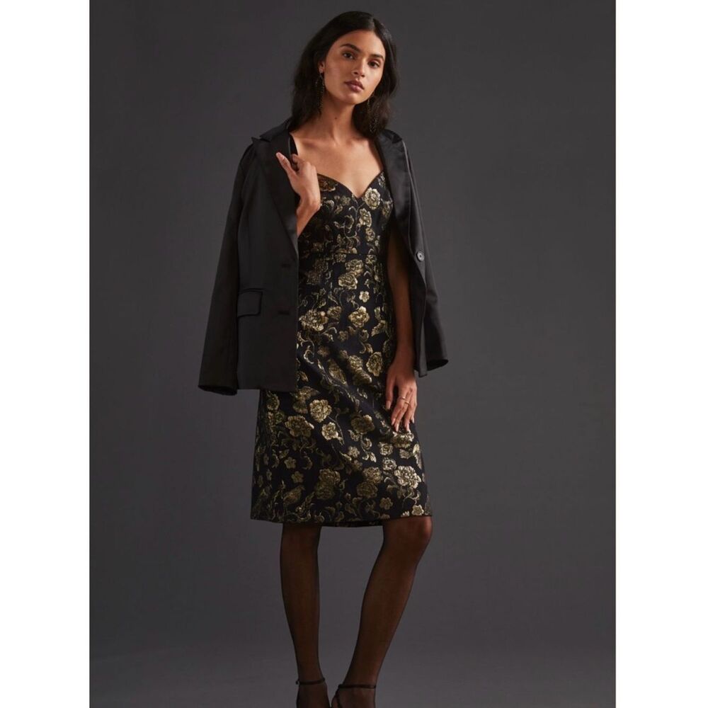 Anthro Maeve Slim Jacquard Mini Dress